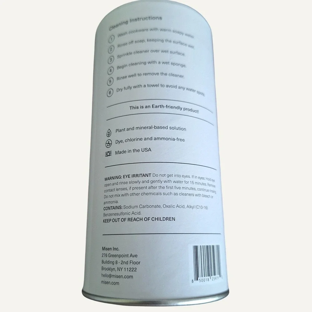 Misen Stainless Steel Cleaner 12oz Cookware Powder Cleanser Rust Grime Remover